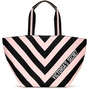 NWT Victoria's Secret Striped Zipper Tote
